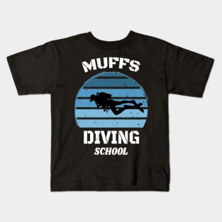 Muffs Diving School - Skull Retro Diving Lover gift Kids T-Shirt